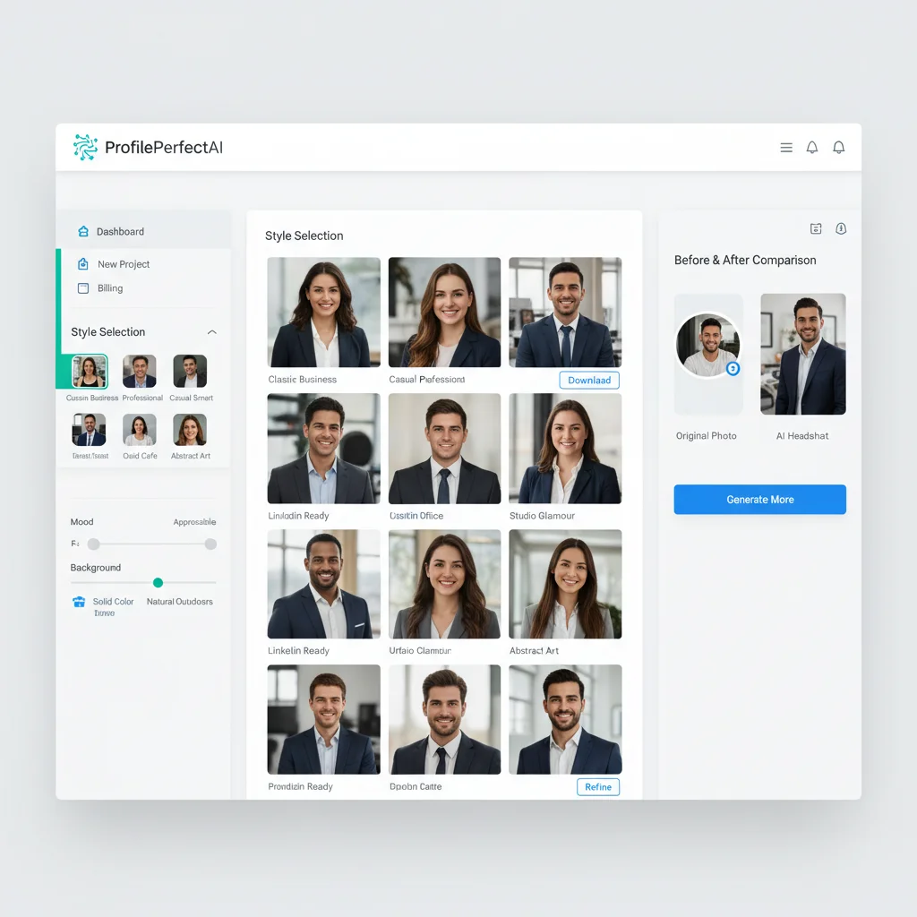 ProfilePerfectAI – AI Profile & Headshot Studio